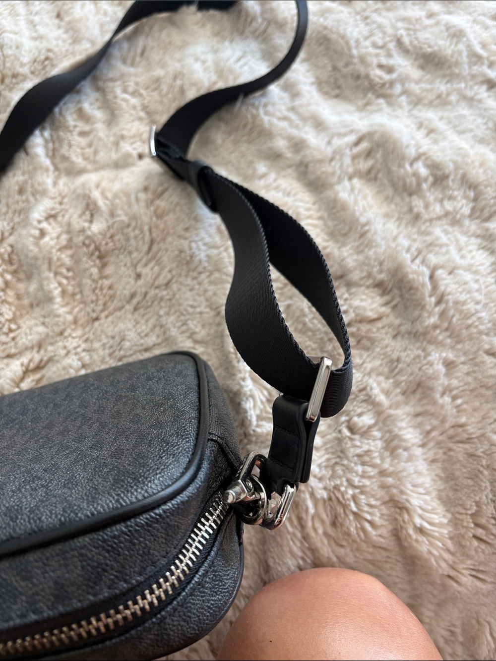 Michael Kors Black Crossbody Bag with Embossed MK Medallion - Picture 6 of 9